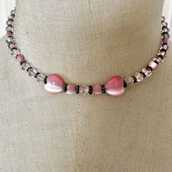 Handmade Artisan choker Necklace with Genuine Vintage Swarovski Crystals 💖 Ster - Picture 1 of 9